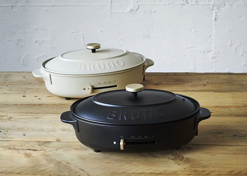 6烤盤套裝!BRUNO 多功能橢圓電熱鍋 Oval Hot Plate - 米白色