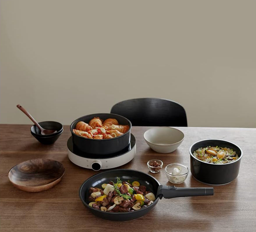 韓國 dogado 天然陶瓷鍋 6 件套裝 - 灰黑色 (JBAA-2120)