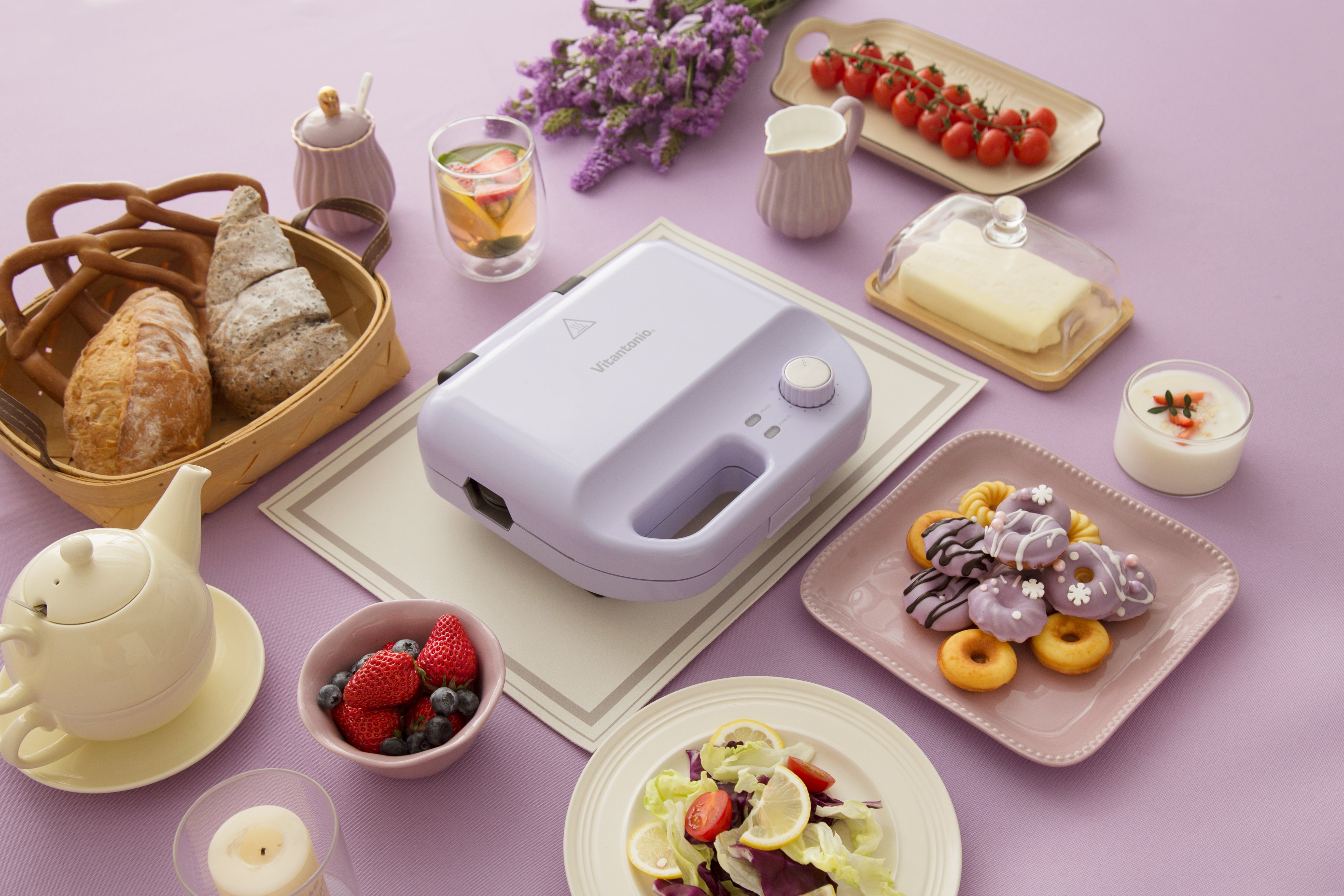Vitantonio 多功能窩夫機 - 紫色 VWH-50A-LA