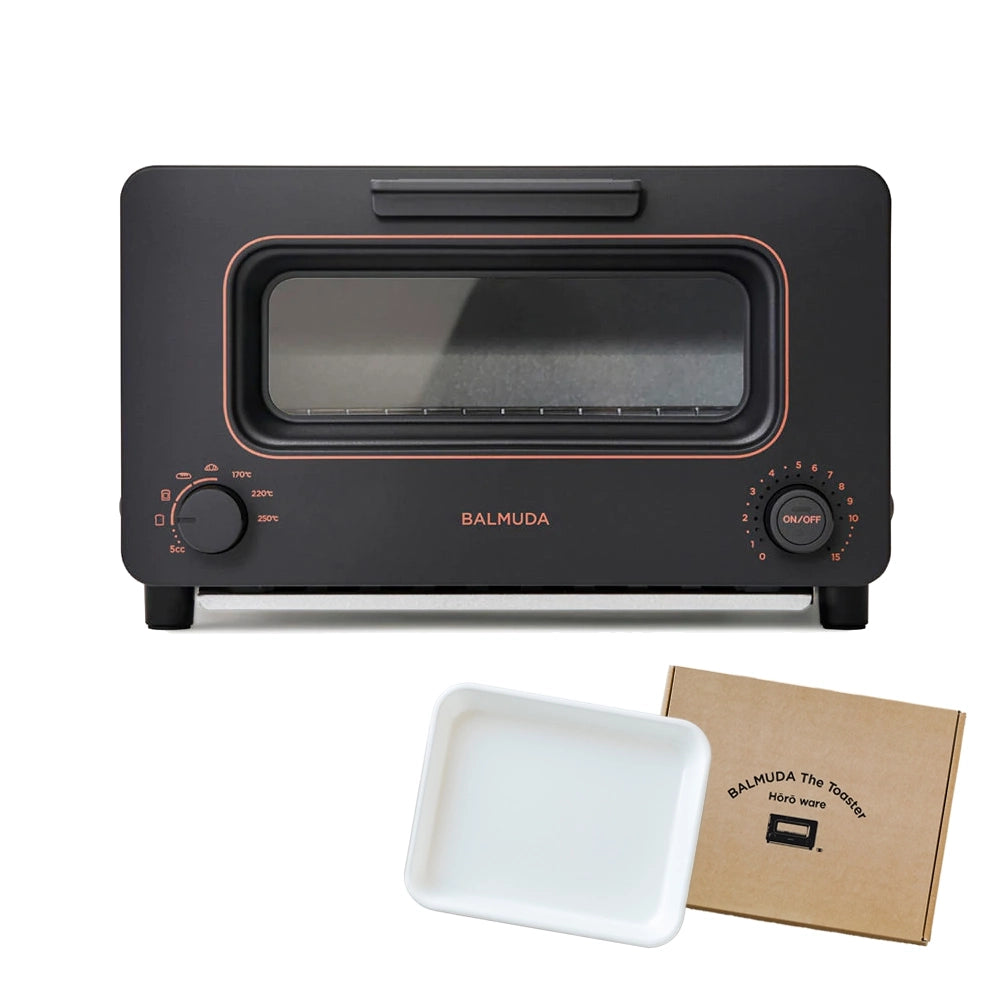 BALMUDA The Toaster 蒸氣吐司焗爐（黑色）＋ 日本製野田琺瑯焗盤套裝