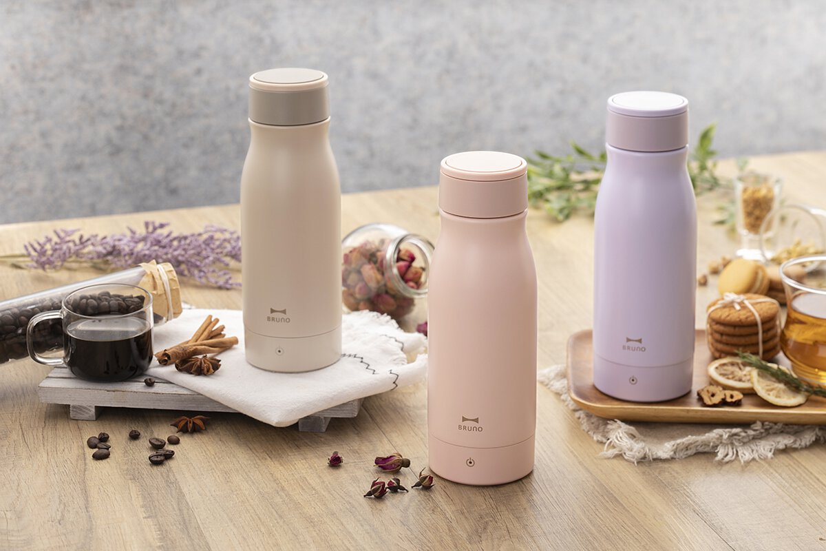 BRUNO 便攜加熱保溫瓶 - 米灰色