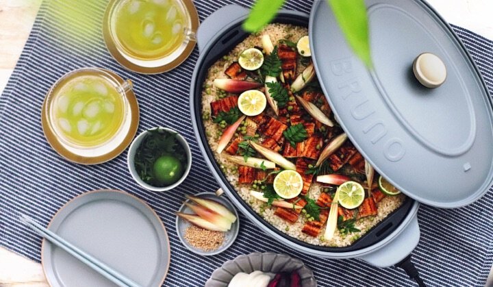 BRUNO 橢圓電熱鍋 Oval Hotplate - 藍灰色