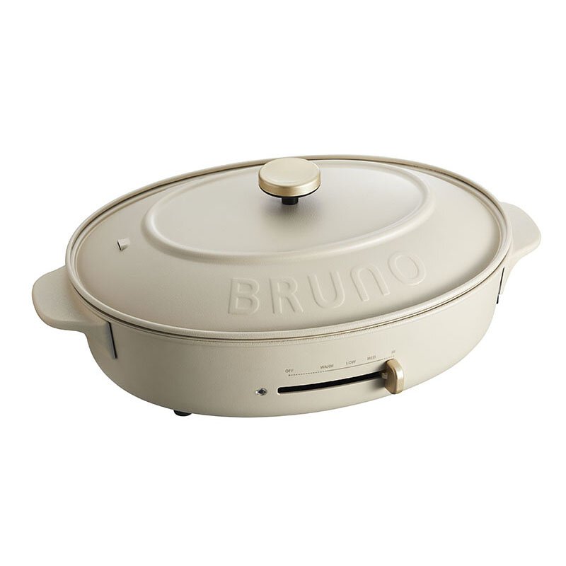 BRUNO 橢圓電熱鍋 Oval Hotplate - 米白色