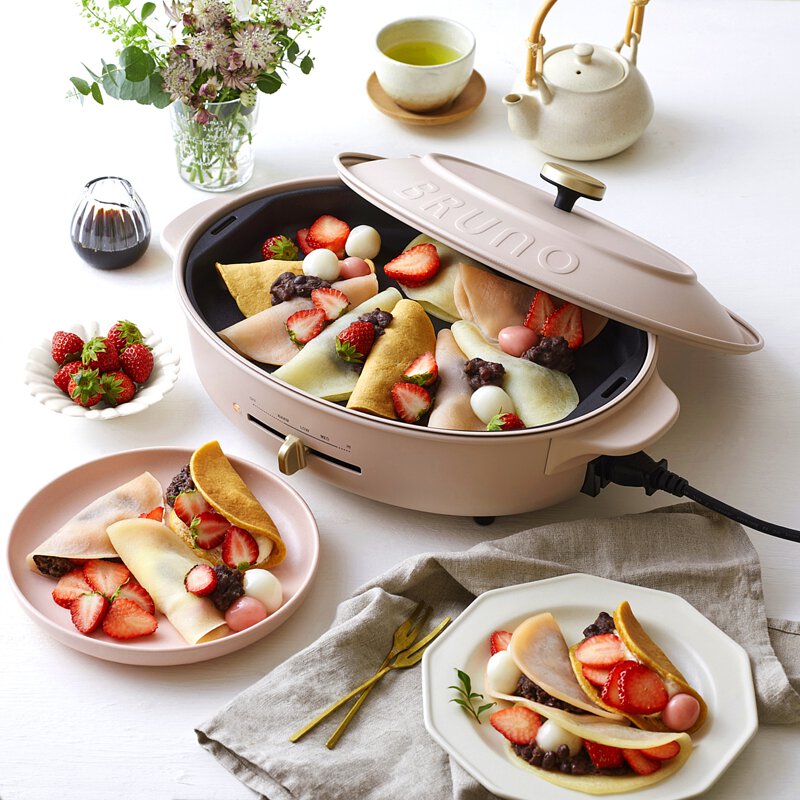 BRUNO 橢圓電熱鍋 Oval Hotplate - 粉米色(預計:9月到貨)
