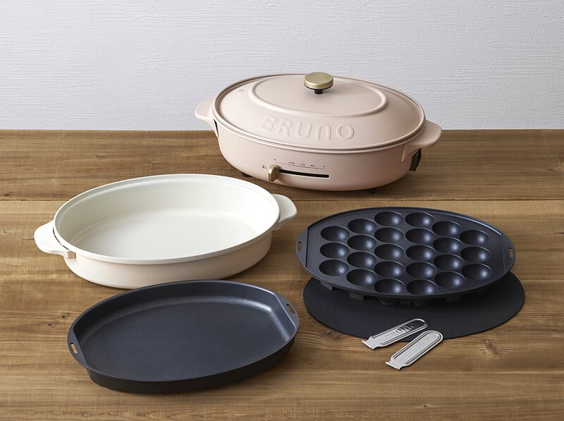 BRUNO 橢圓電熱鍋 Oval Hotplate - 粉米色(預計:9月到貨)