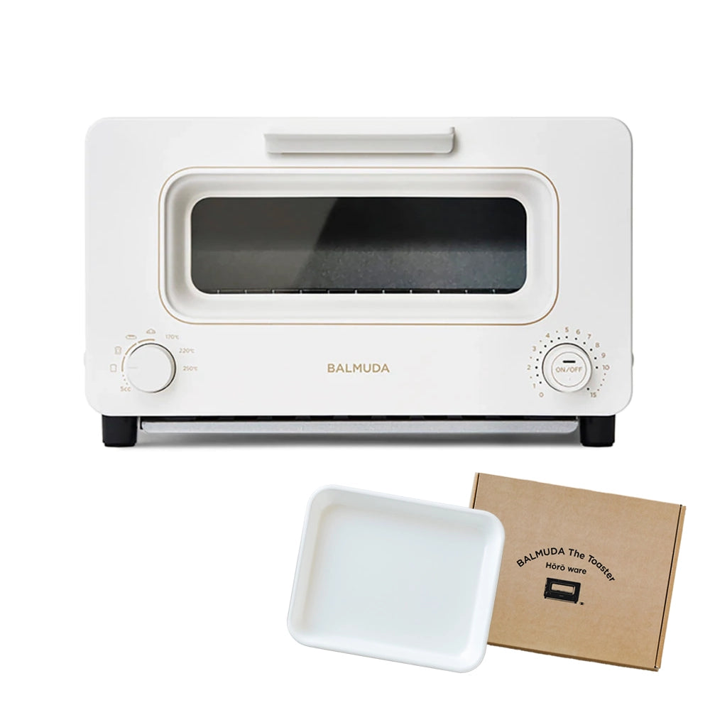 BALMUDA The Toaster 蒸氣吐司焗爐（白色）＋ 日本製野田琺瑯焗盤套裝