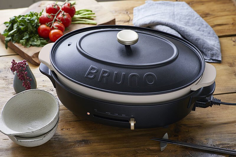 6烤盤套裝！BRUNO 多功能橢圓電熱鍋 Oval Hot Plate - 粉米色
