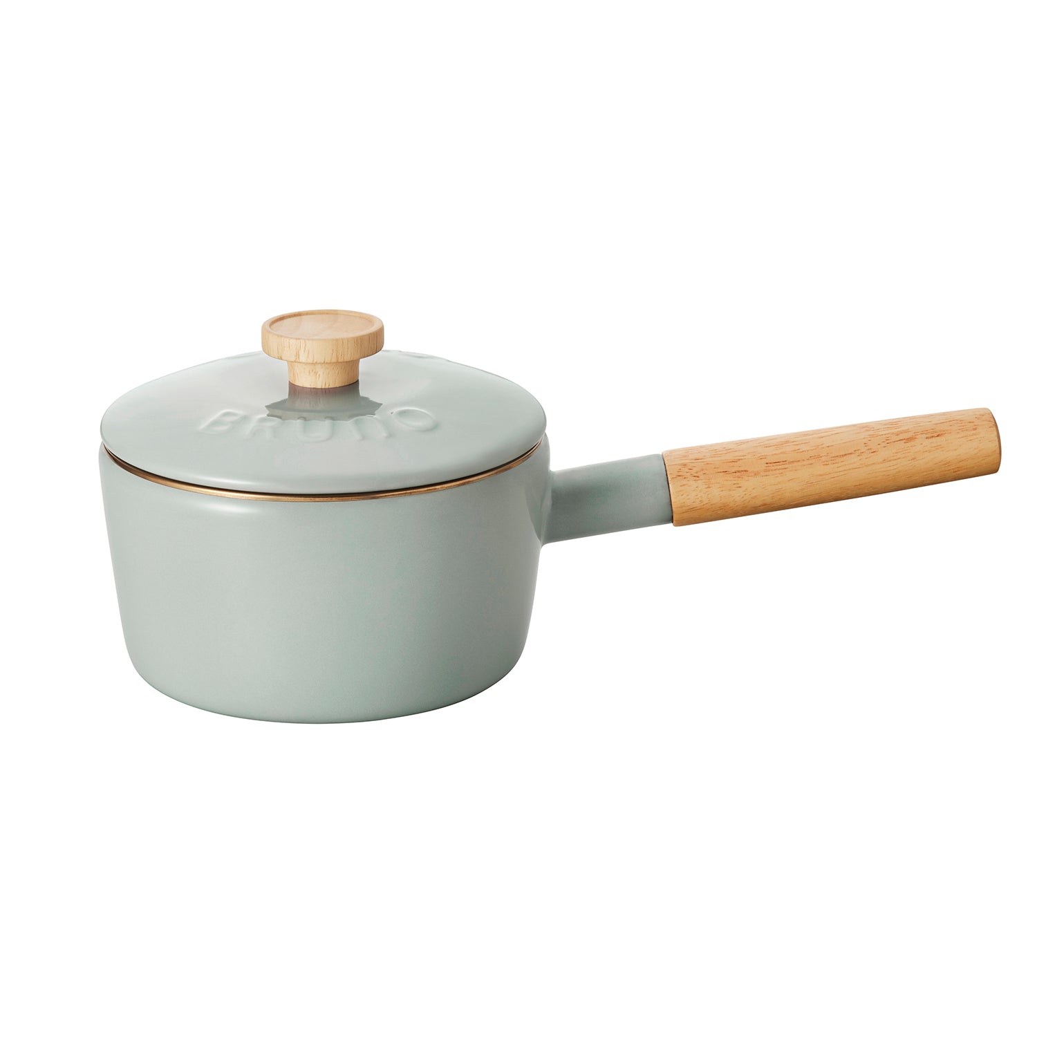 BRUNO 16cm 琺瑯單柄鍋 - 藍綠色